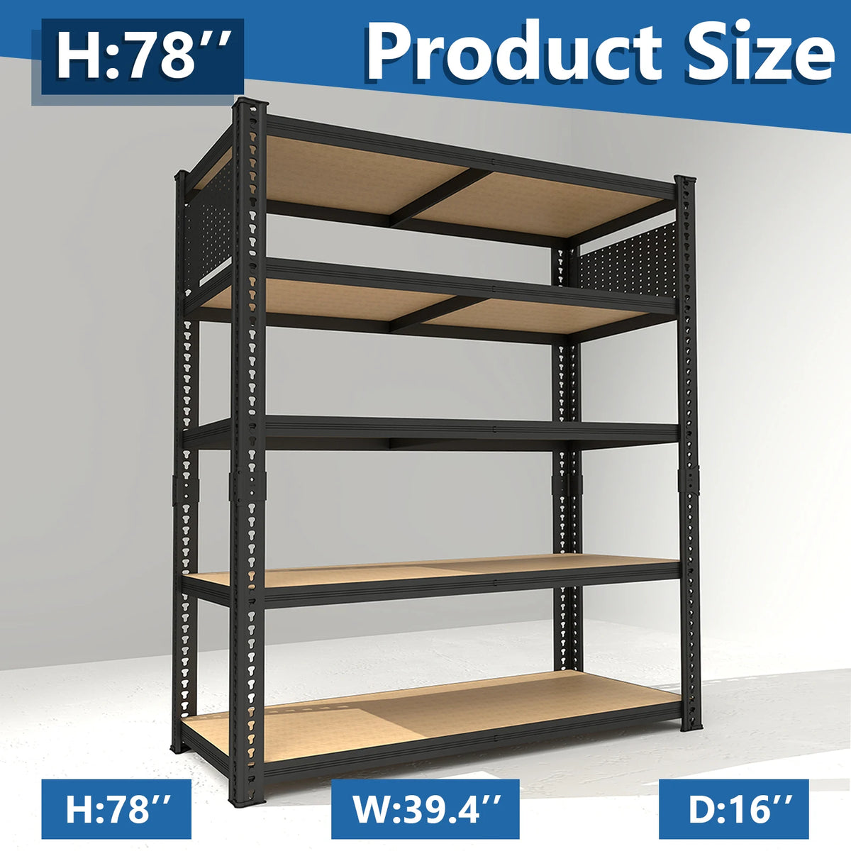 SARENZOON Adjustable Heavy Duty Metal Shelving Unit With Pegboard Panel System