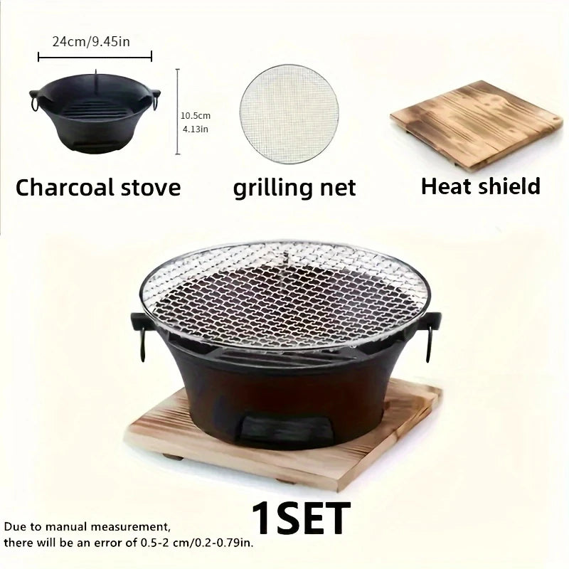 Cast Iron Charcoal And Alcohol Outdoor Camping Cooking Stove