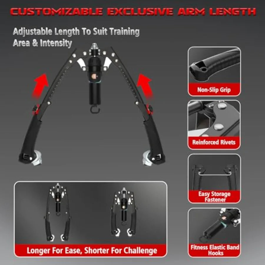 Adjustable Hydraulic Arm Trainer With AB Roller And Resistance Bands