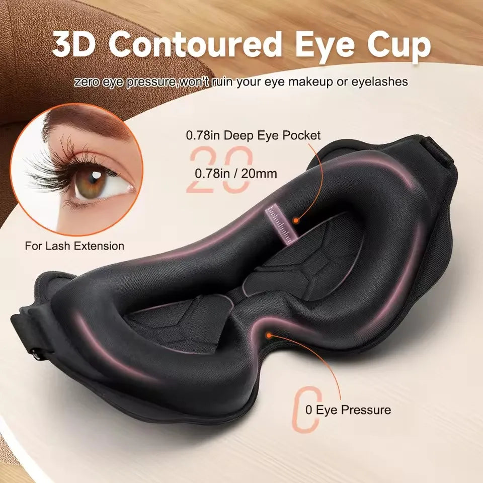 3D Contoured Eye Mask For Sleeping Light Blocking Blindfold