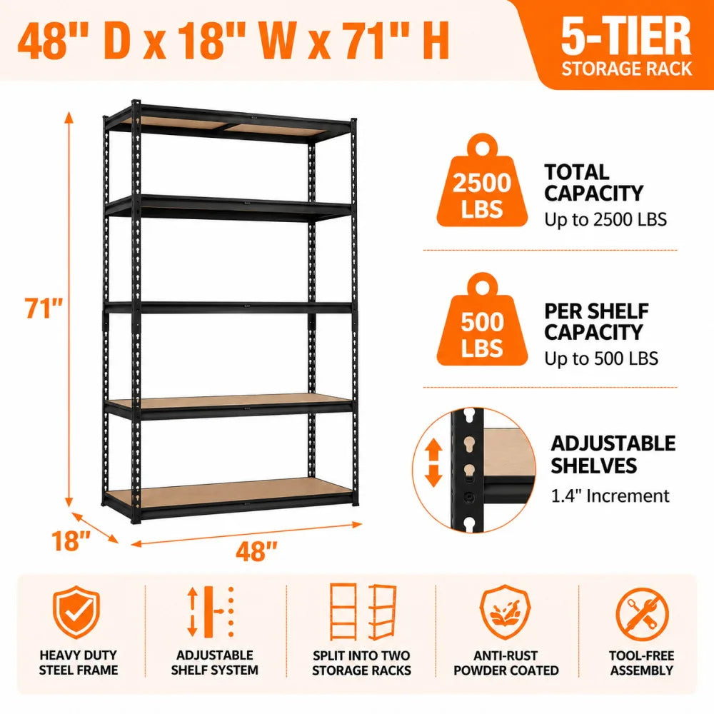 Heavy Duty Metal Garage Storage Shelving And Utility Rack