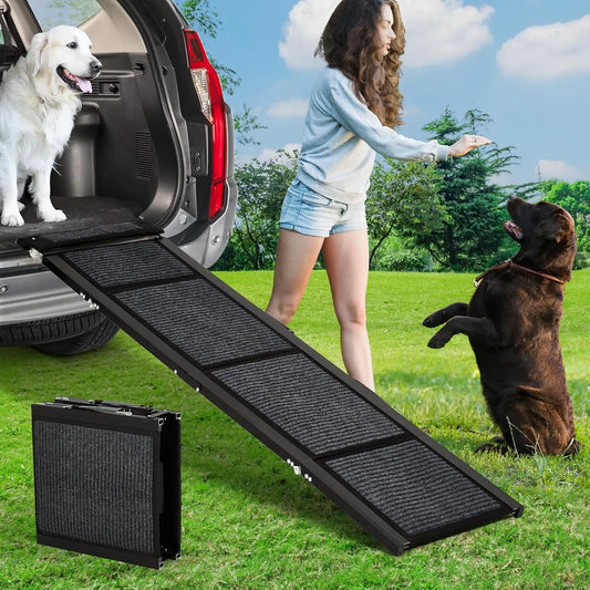 HiMISS Folding Car Pet Ramp With Sturdy Non Slip Surface