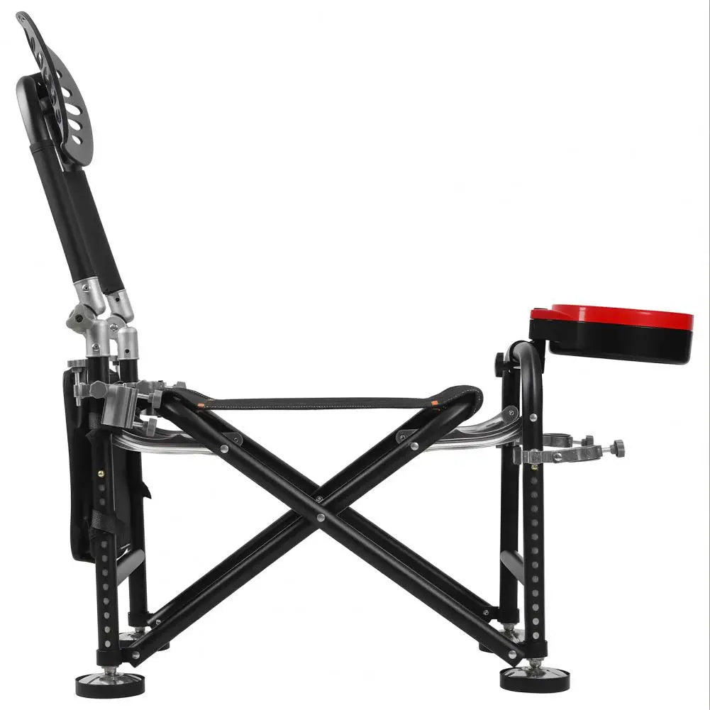 Adjustable Folding Fishing Chair With 13 Gears Backrest Rod Holder