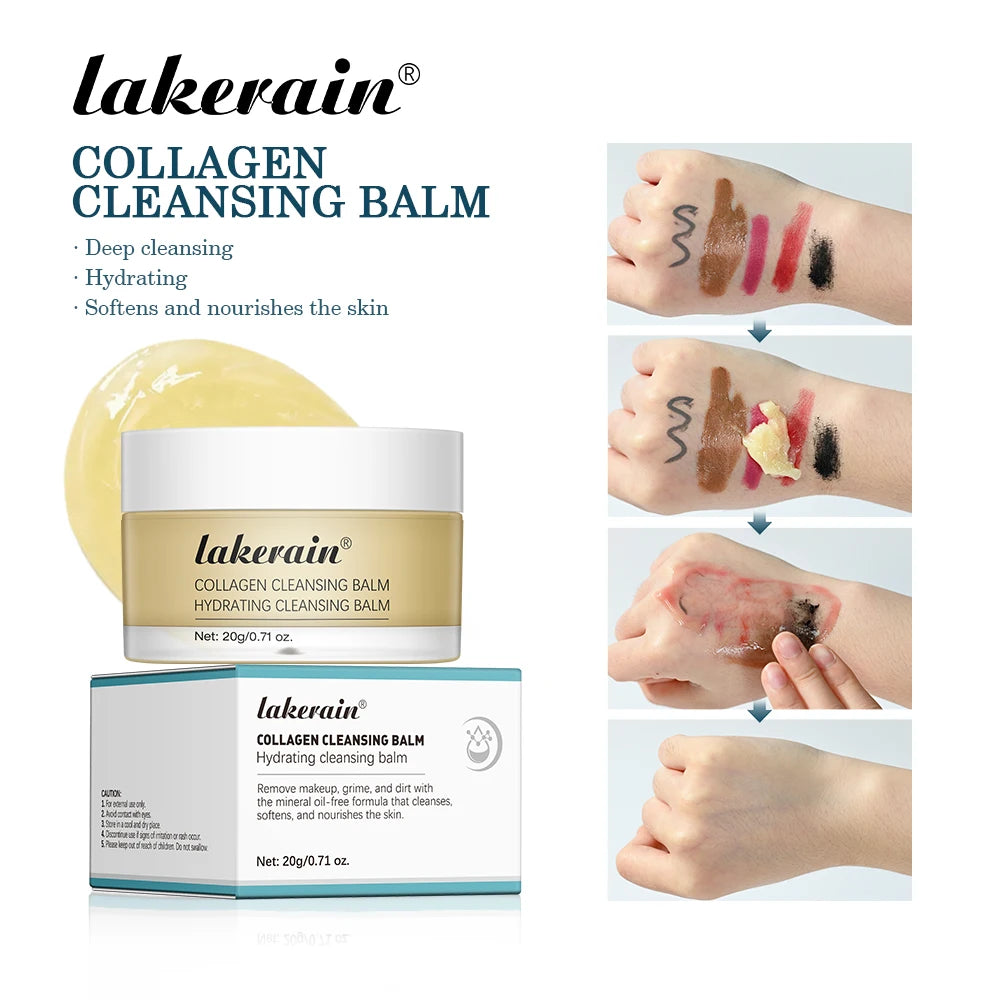 Lakerain Collagen Cleansing Balm Gentle Makeup Remover Facial Cleanser