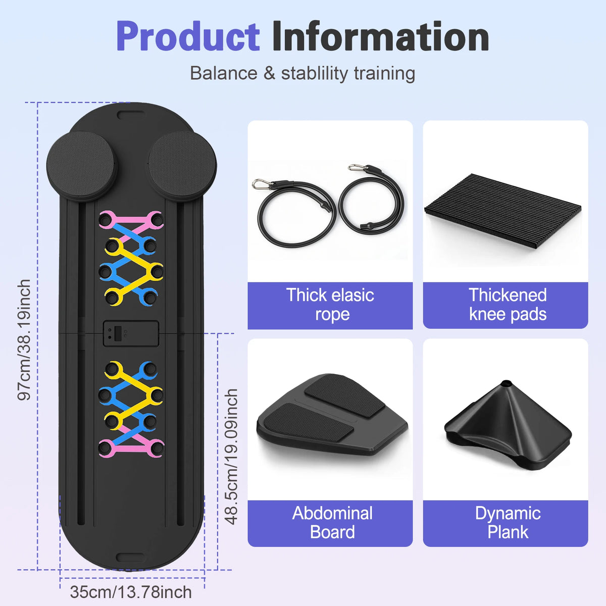 15-In-1 Multifunctional Pilates Push-Up Board With Resistance Bands
