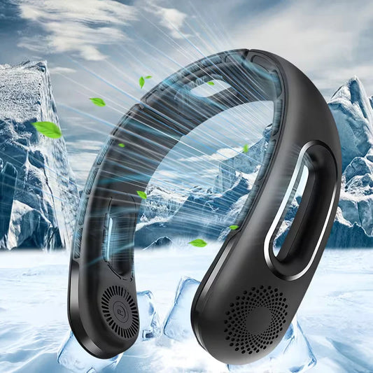Portable Hands Free Bladeless Neck Fan With USB Rechargeable Cooling