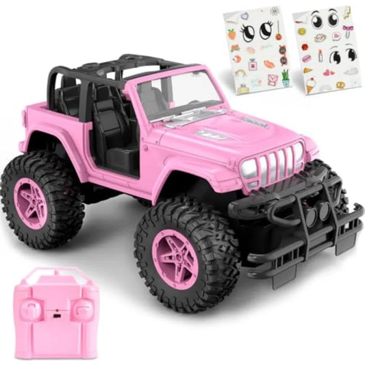 Remote Control Jeep RC Car With DIY Stickers For Girls