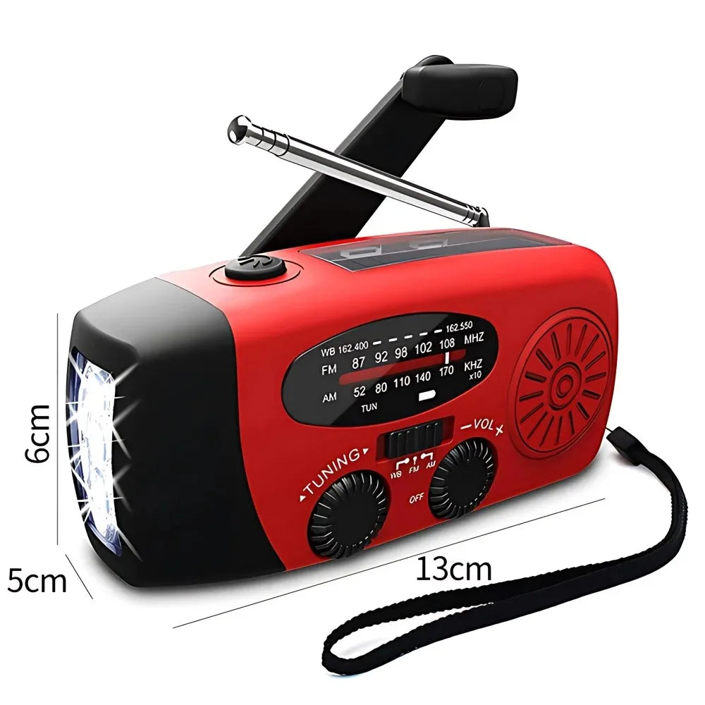 Portable Solar Hand Crank Emergency Radio With NOAA Weather Alerts