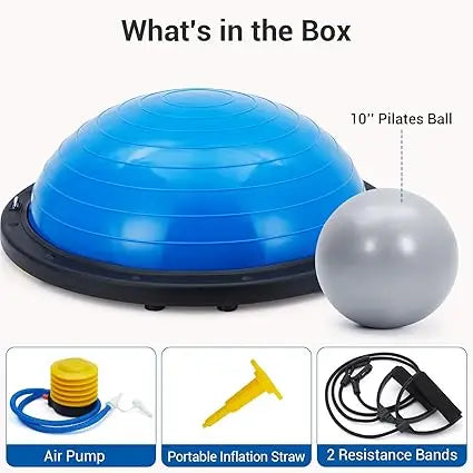 Half Balance Exercise Ball Trainer with Bands and Pump