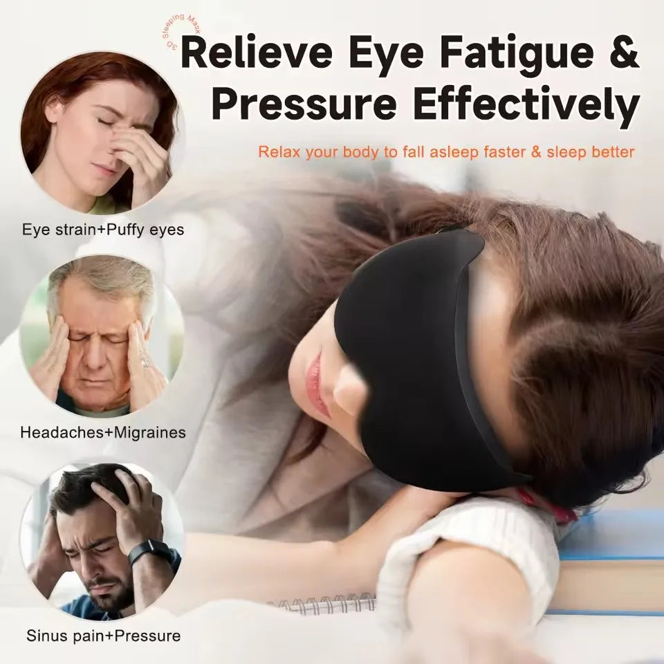 3D Contoured Eye Mask For Sleeping Light Blocking Blindfold