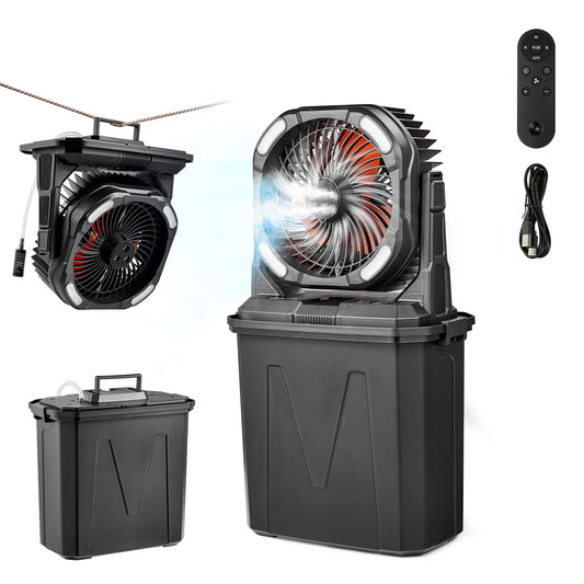 Succebuy Portable Misting Fan With Remote Control And Rechargeable Battery