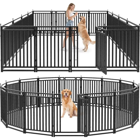 Portable Metal Dog Playpen for Indoor Outdoor Use and Camping
