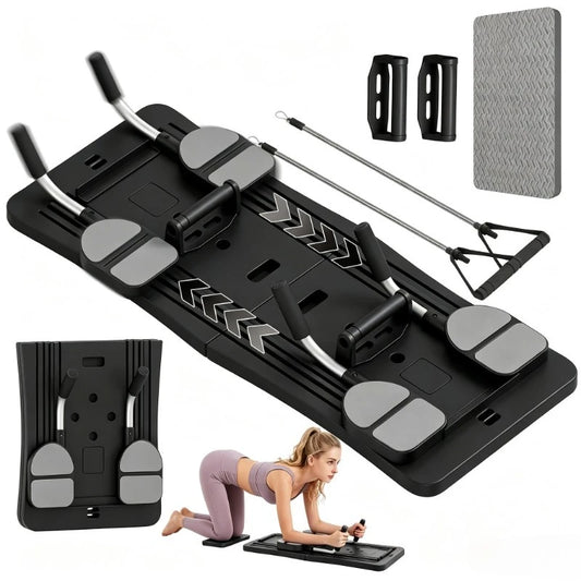 Foldable Home Workout Board with Bands and Push Up Handles