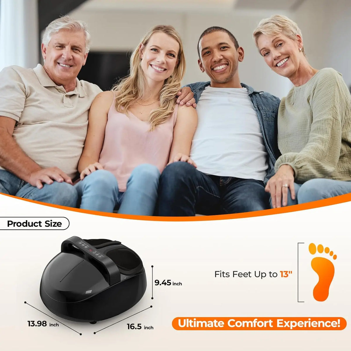 Shiatsu Foot Massager With Air Compression And Remote Control