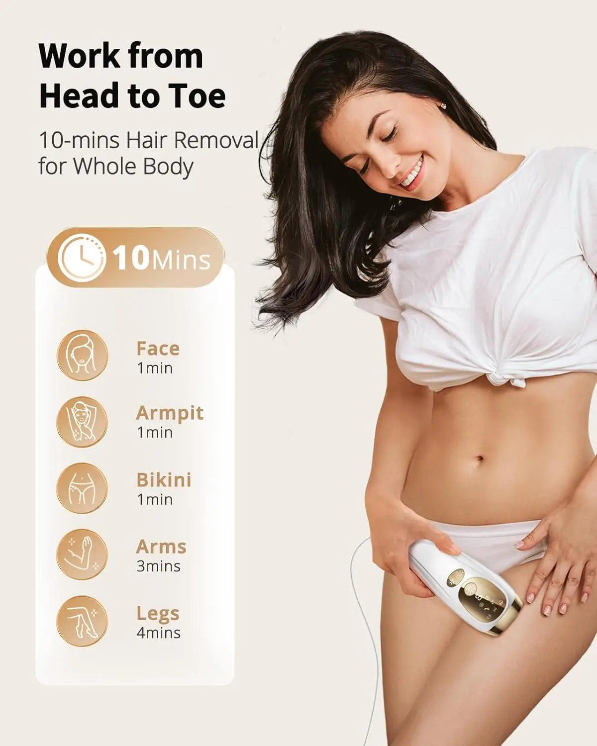 LYSMOSKI IPL Hair Removal Device With Ice Cooling Function