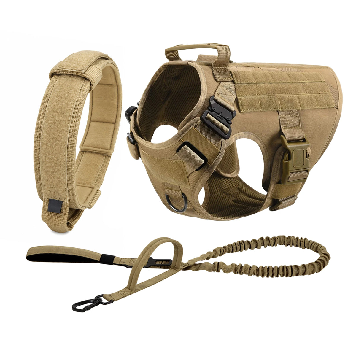 PETRAVEL Tactical Dog Harness With MOLLE Pouches for Training and Walking