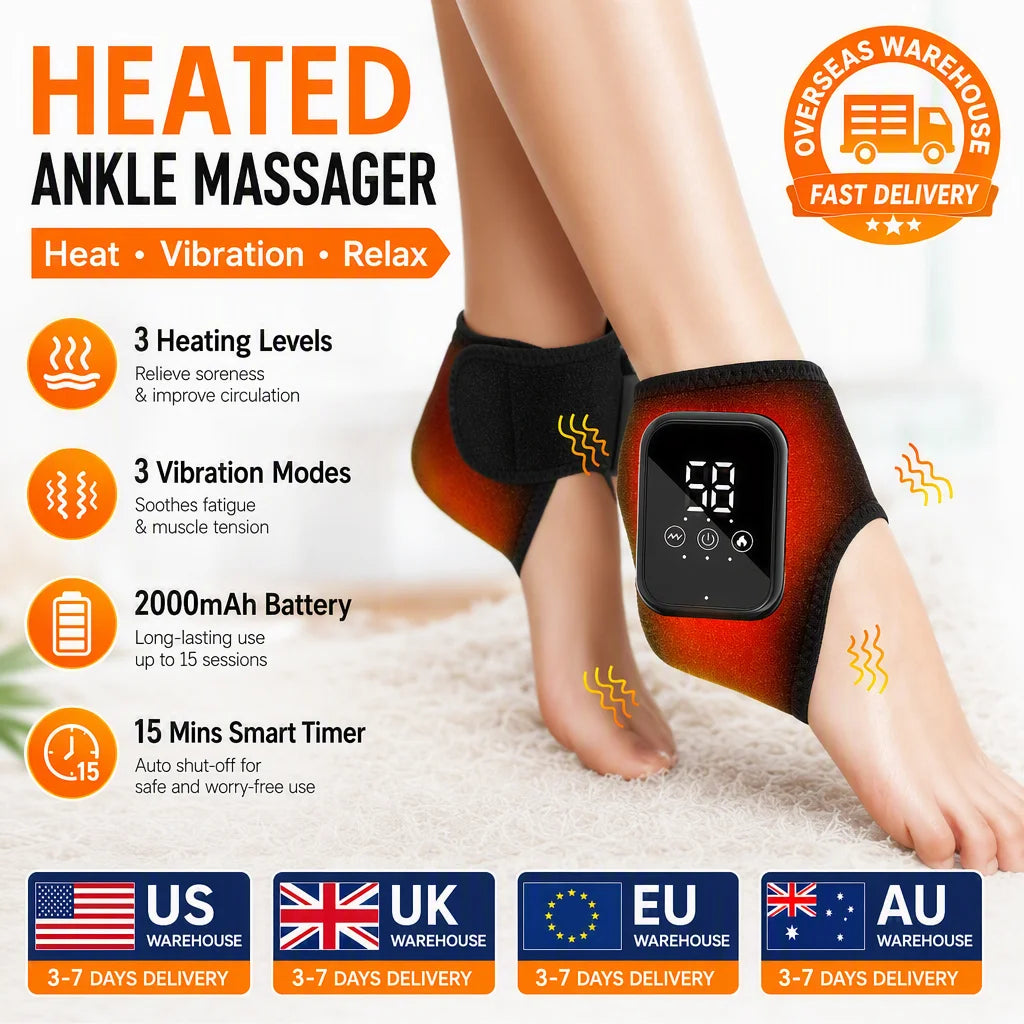 Hailicare Electric Heated Ankle Brace With Vibration Support