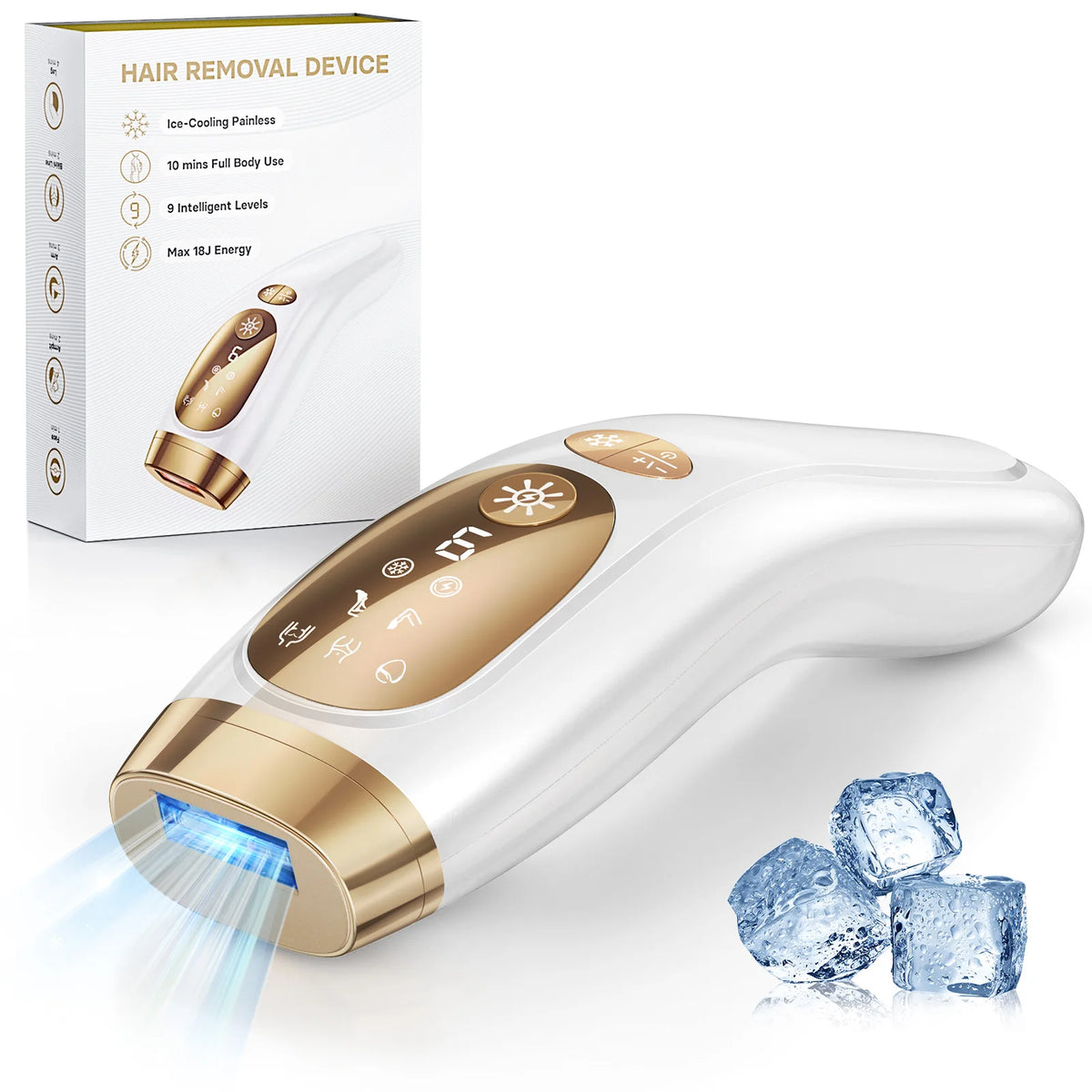 LYSMOSKI IPL Hair Removal Device With Ice Cooling Function