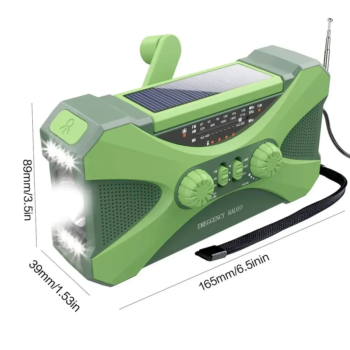 STONEGO Solar Hand Crank NOAA Emergency Weather Radio With Charger