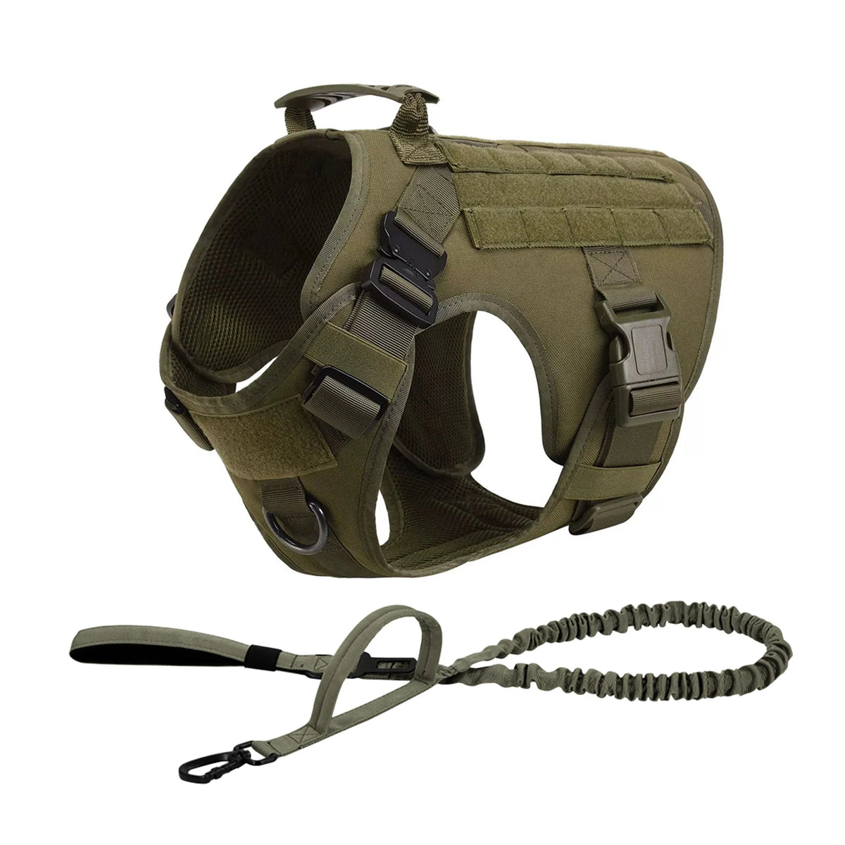 PETRAVEL Tactical Dog Harness With MOLLE Pouches for Training and Walking