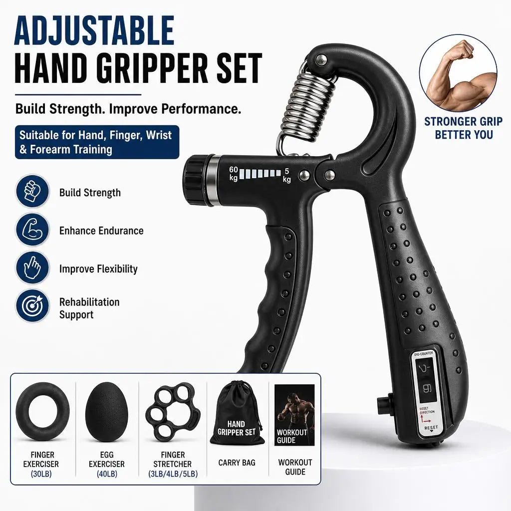 Adjustable Spring Grip Strengthener for Finger Wrist and Forearm Training