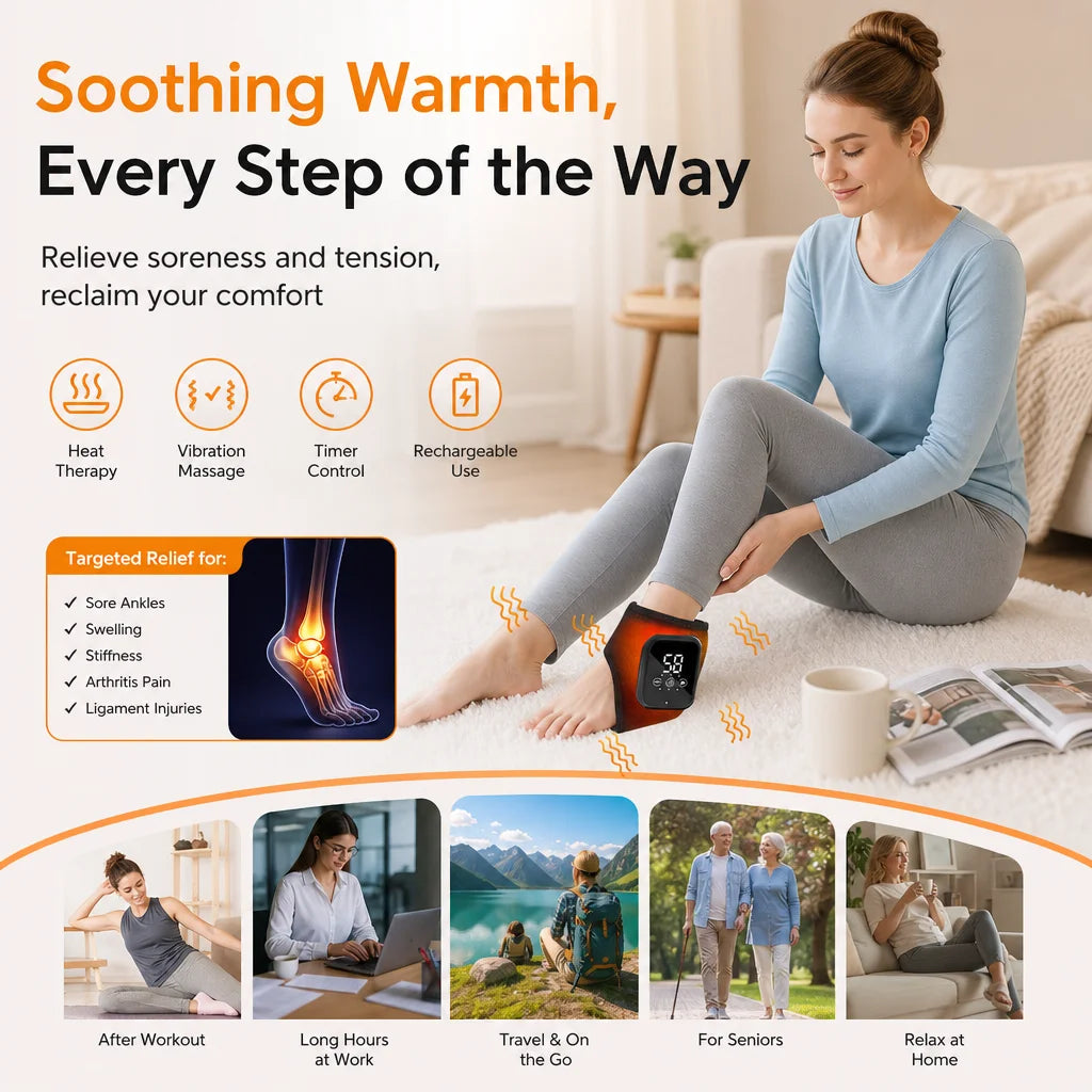 Hailicare Electric Heated Ankle Brace With Vibration Support