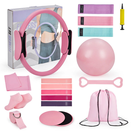 GAOMON Pilates Ring Kit With Mini Ball And Resistance Bands