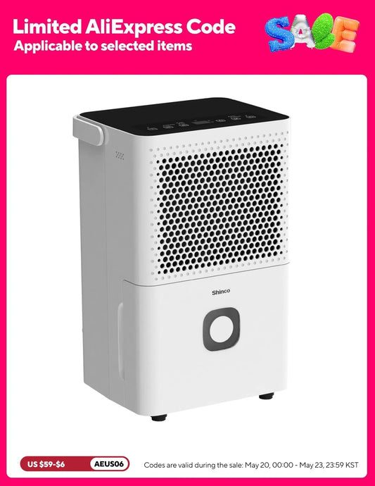Shinco Home Dehumidifier With Automatic Drainage And Humidity Control