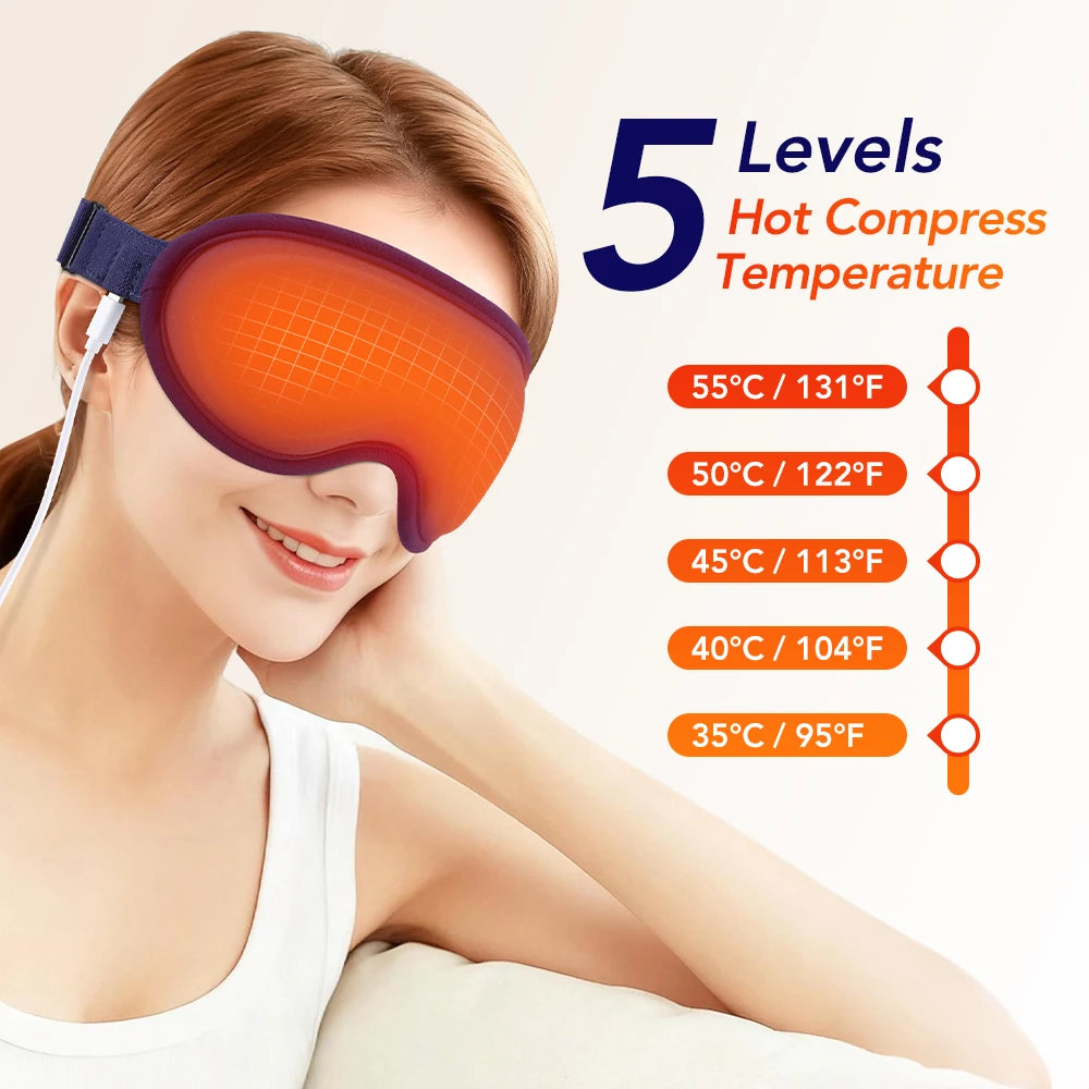 PASTSKY 3D Heated Eye Massager Mask With Smart Timer Control