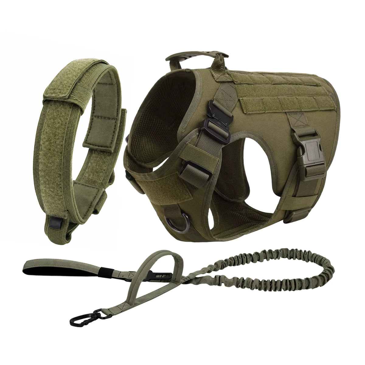 PETRAVEL Tactical Dog Harness With MOLLE Pouches for Training and Walking