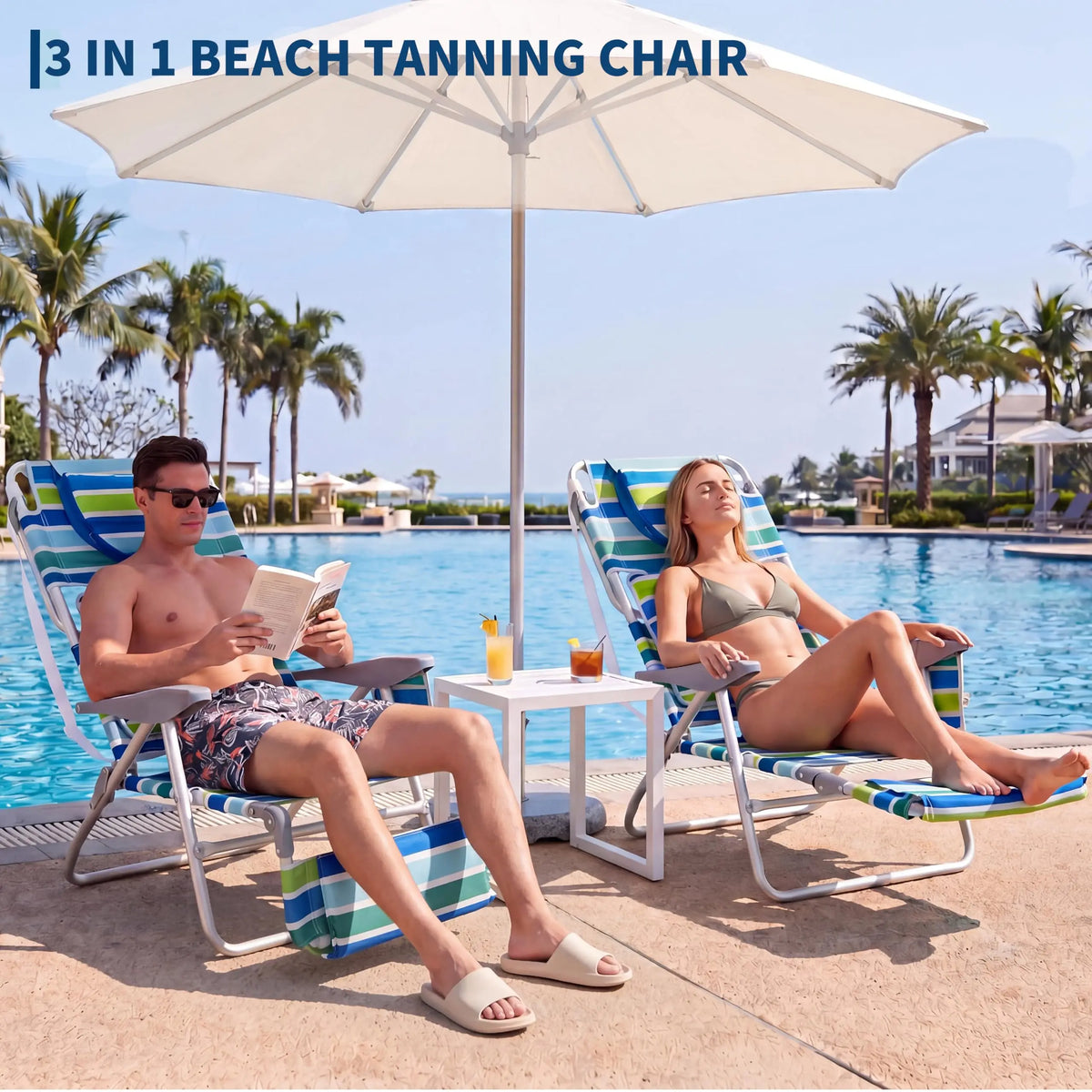 HiMISS Face Down Sunbathing Chair With Adjustable Footrest Support