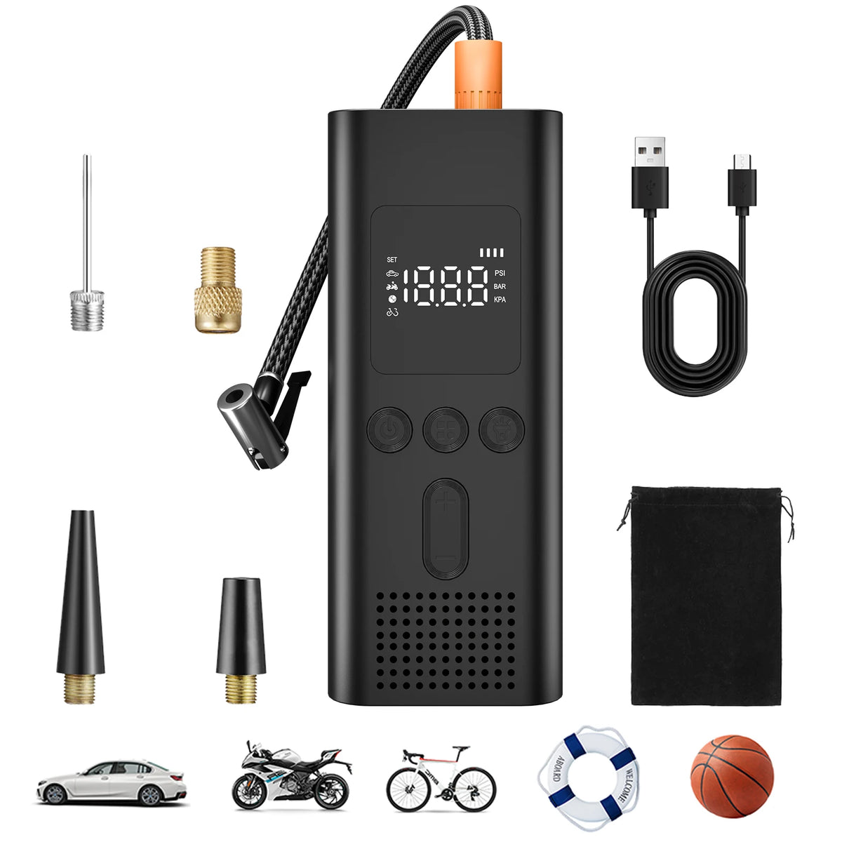 Portable Electric Digital Inflator Pump For Bicycle And Car Tires