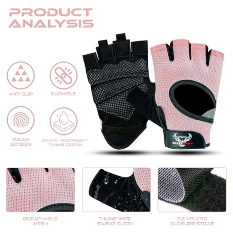 Fingerless Weight Lifting Gloves With Breathable Padded Palms For Gym