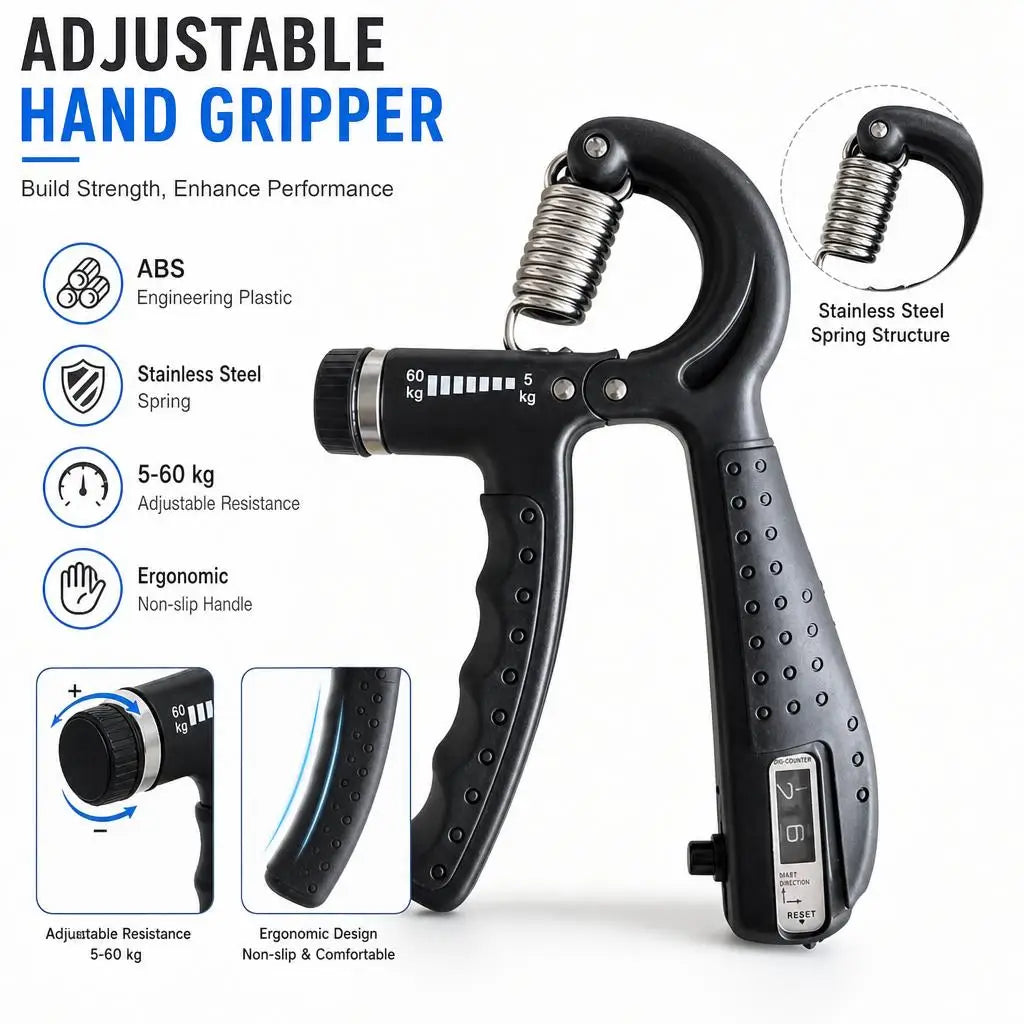 Adjustable Spring Grip Strengthener for Finger Wrist and Forearm Training