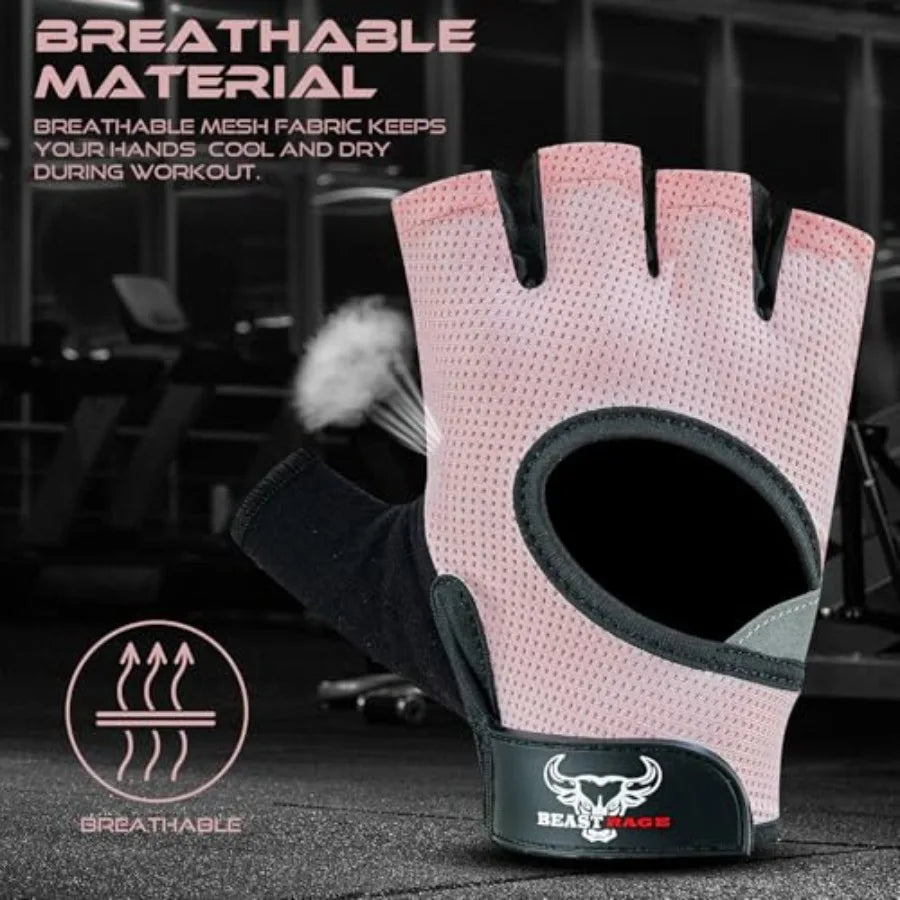 Fingerless Weight Lifting Gloves With Breathable Padded Palms For Gym