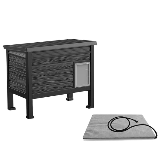 Weatherproof Plastic Cat House With Convenient Heating Pad