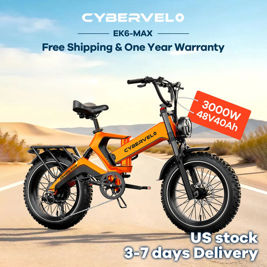 CBVELO EK6 Max Folding Fat Tire Electric Bike Long Range
