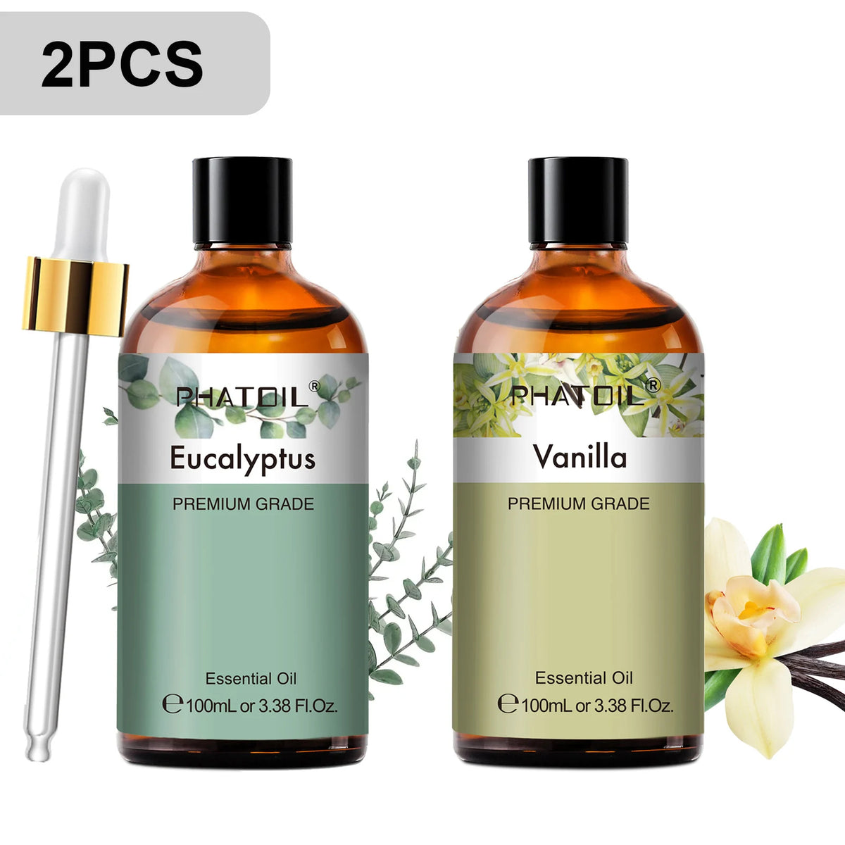 Phatoil Essential Oils Set Vanilla Lavender Sandalwood Lemon Cinnamon