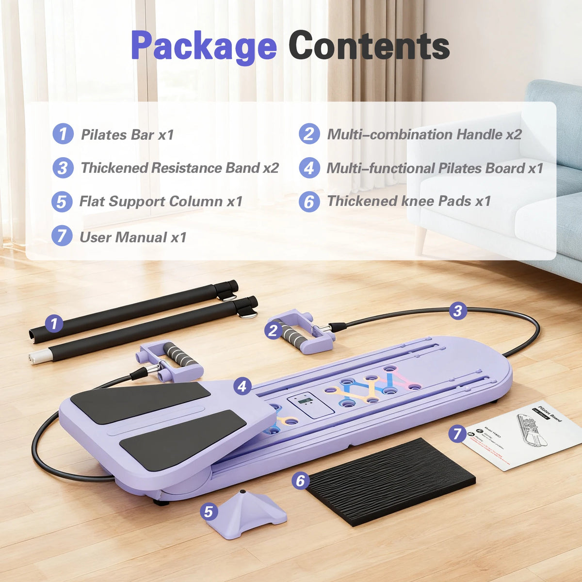 15-In-1 Multifunctional Pilates Push-Up Board With Resistance Bands