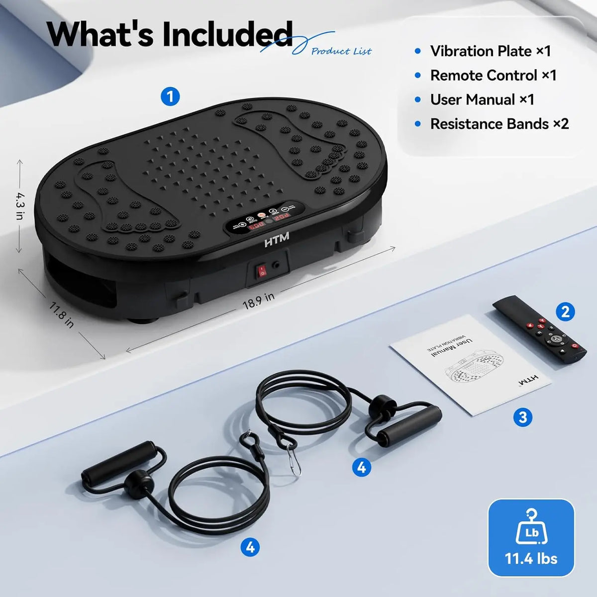HTM Whole Body Vibration Plate Exercise Machine With Remote Control