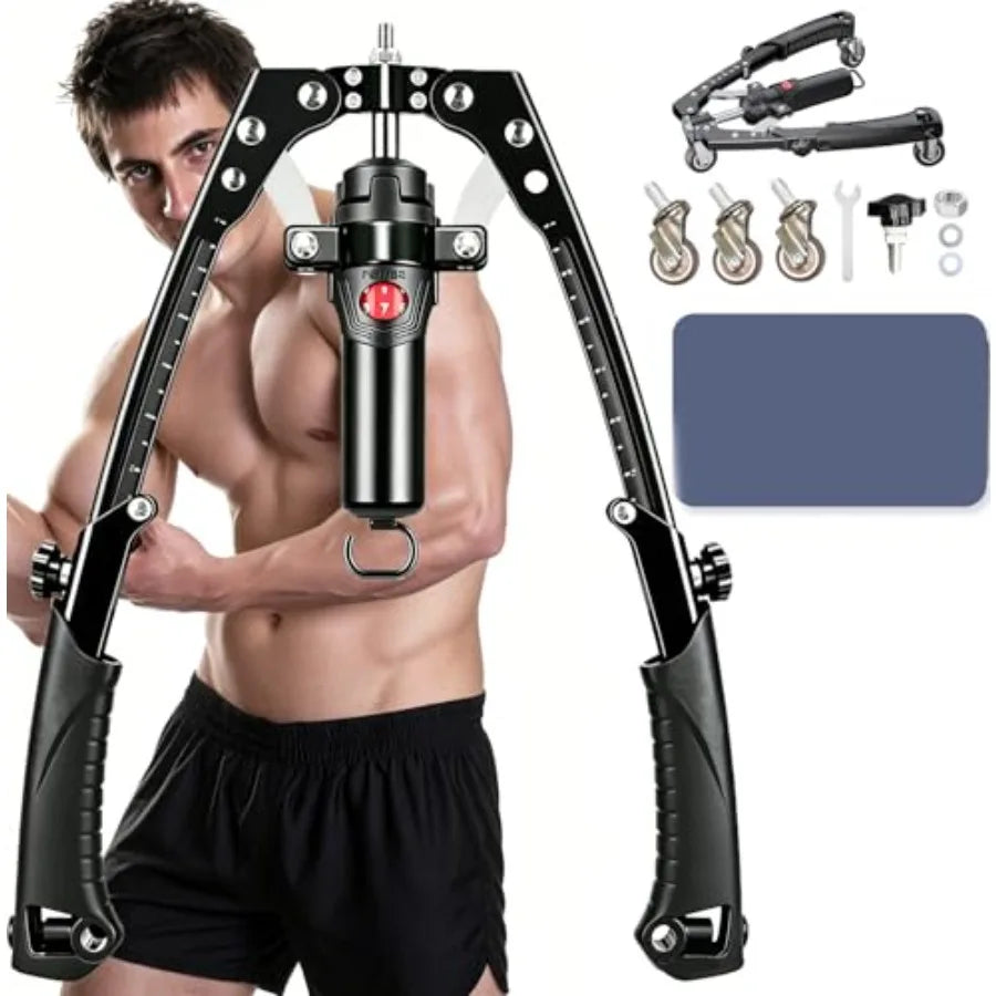Adjustable Hydraulic Twister Arm Trainer And Ab Roller Wheel