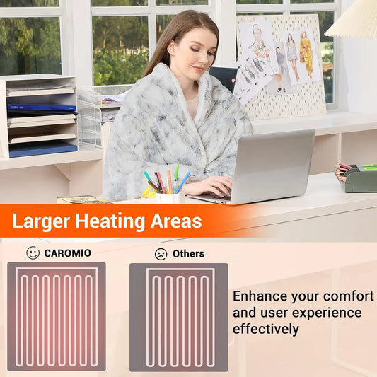 Garvee Electric Heated Blanket With Fast Heating And Washable Comfort