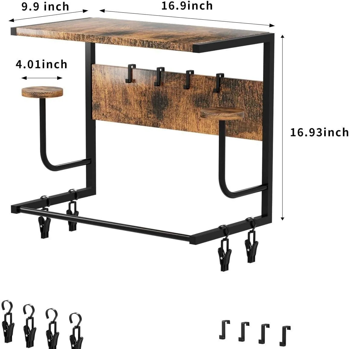 HiMISS Wall Mounted Motorcycle Helmet Storage Rack With Hooks