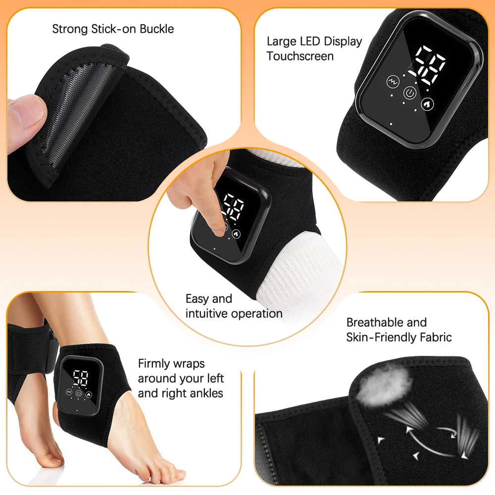Hailicare Electric Heated Ankle Brace With Vibration Support
