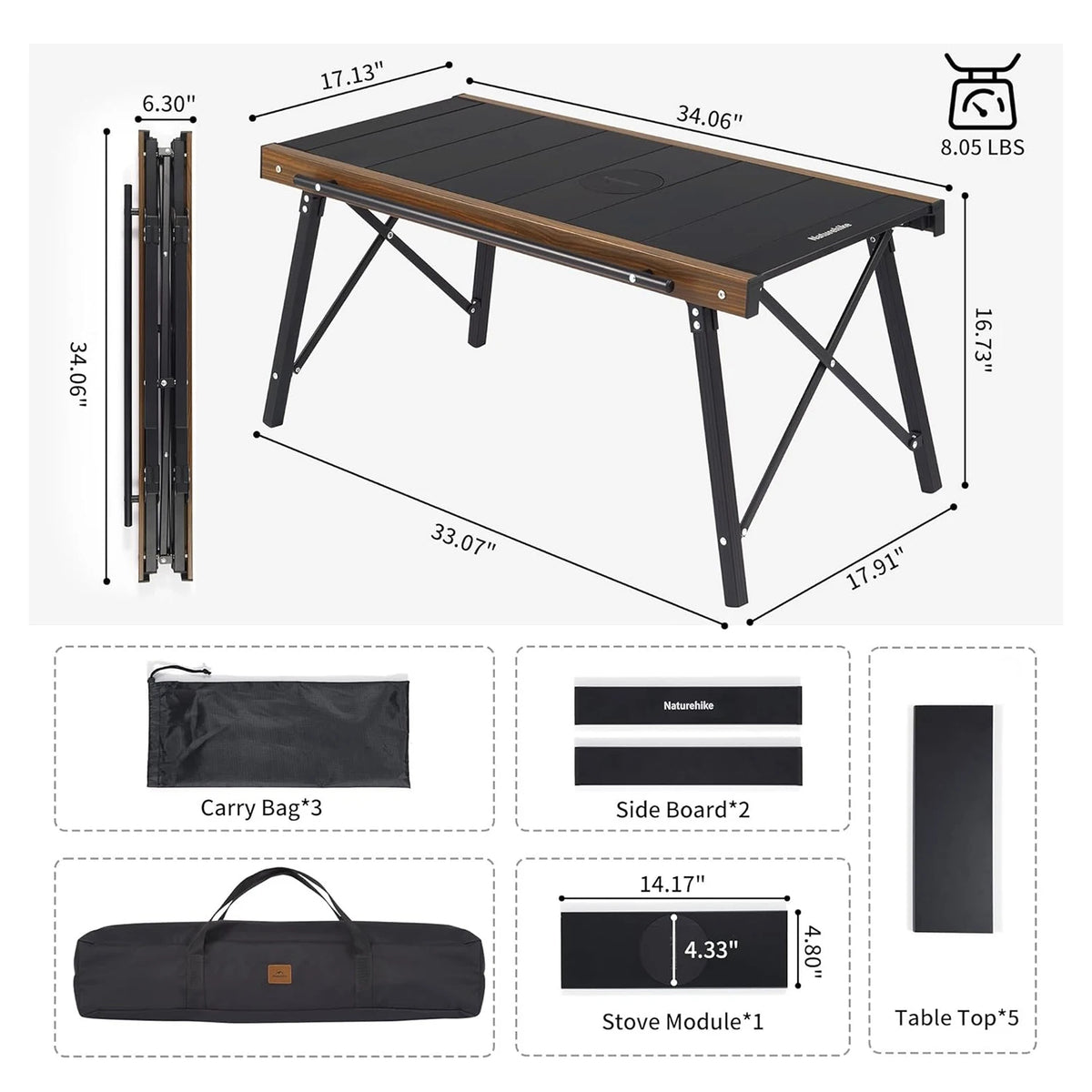 Naturehike Aluminum IGT Outdoor Camping Grill Table
