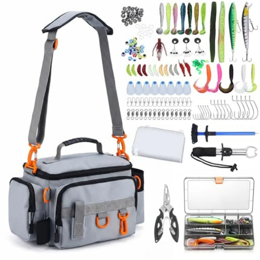 Waterproof Polyester Fishing Tackle Bag With Included Lure Kit