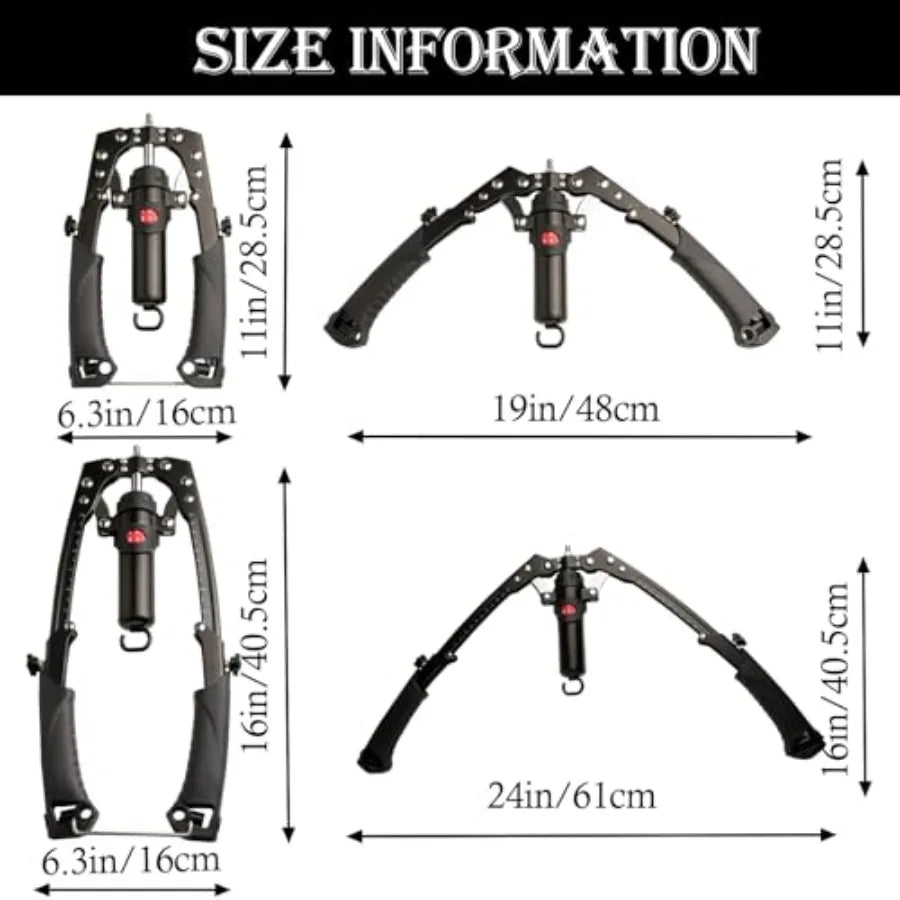 Adjustable Hydraulic Arm Trainer And Chest Exerciser With Ab Roller